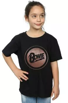 Хлопковая футболка с кругами розового золота David Bowie, черный