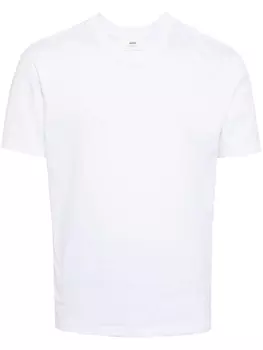 Хлопковая футболка с круглым вырезом AMI Paris, белый