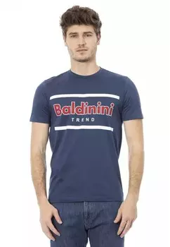 Хлопковая футболка с круглым вырезом Baldinini Trend, синий