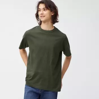 Хлопковая футболка с круглым вырезом GU, зеленый