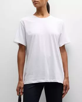 Хлопковая футболка с круглым вырезом и короткими рукавами Joseph