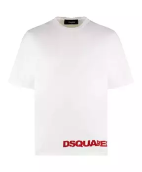 Хлопковая футболка с круглым вырезом и логотипом Dsquared2, белый
