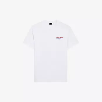 Хлопковая футболка с круглым вырезом и принтом со слоганом The Kooples, цвет whi01