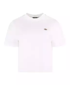 Хлопковая футболка с круглым вырезом и ребристым вырезом Dickies, белый