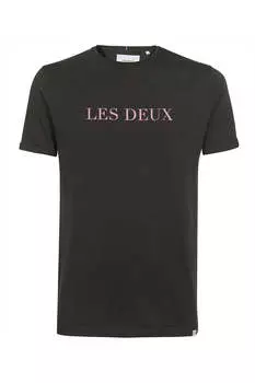 Хлопковая футболка с круглым вырезом Les Deux, черный