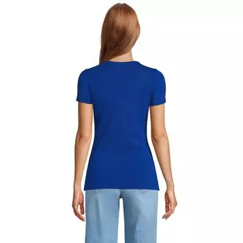 Хлопковая футболка с круглым вырезом Petite Lands' End Lands' End