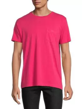 Хлопковая футболка с круглым вырезом Pima с карманами Patrick Assaraf, цвет Rhubarb