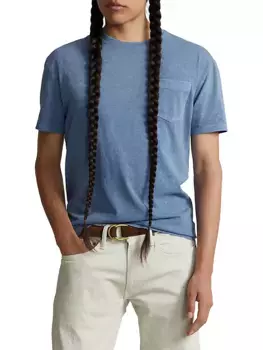 Хлопковая футболка с круглым вырезом Polo Ralph Lauren, синий