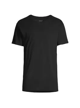 Хлопковая футболка с круглым вырезом Polo Ralph Lauren, черный