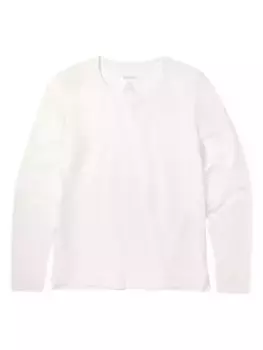 Хлопковая футболка с круглым вырезом с длинными рукавами Bombas, белый