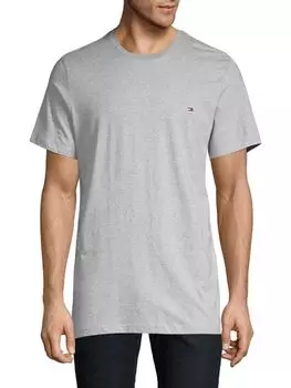 Хлопковая футболка с круглым вырезом Tommy Hilfiger, серый