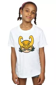 Хлопковая футболка с крупным планом Loki Marvel, белый