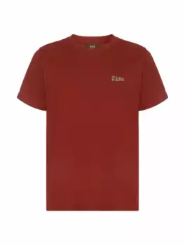 Хлопковая футболка с логотипом A.P.C., бордовый