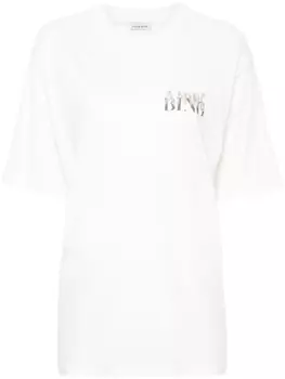 Хлопковая футболка с логотипом ANINE BING, белый