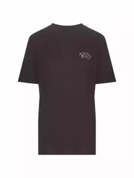 Хлопковая футболка с логотипом Anine Bing, черный