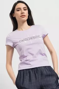 Хлопковая футболка с логотипом Armani Exchange, белый