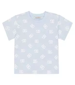 Хлопковая футболка с логотипом baby Dolce&Gabbana Kids, синий