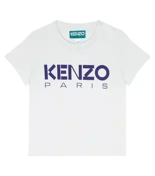 Хлопковая футболка с логотипом baby Kenzo Kids, синий