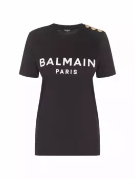 Хлопковая футболка с логотипом Balmain, белый