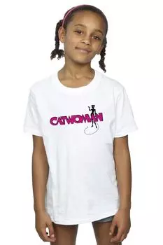 Хлопковая футболка с логотипом «Бэтмен и женщина-кошка» DC Comics, белый