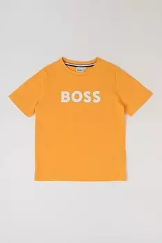 Хлопковая футболка с логотипом Boss Kidswear, белый