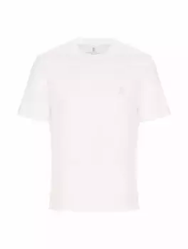 Хлопковая футболка с логотипом Brunello Cucinelli, белый