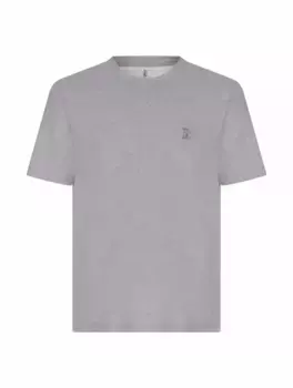 Хлопковая футболка с логотипом Brunello Cucinelli, серый