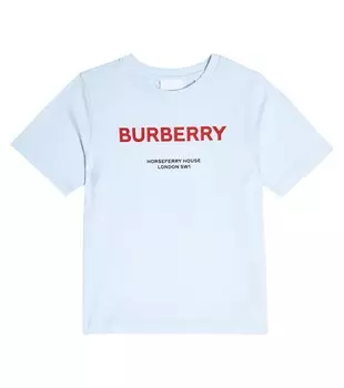 Хлопковая футболка с логотипом Burberry, синий