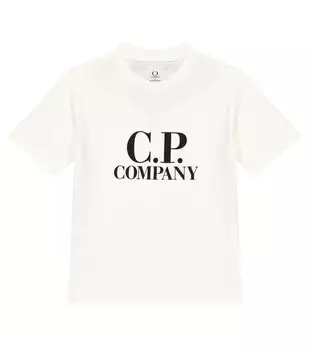 Хлопковая футболка с логотипом C.P. COMPANY KIDS, белый