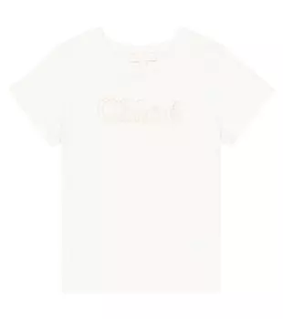 Хлопковая футболка с логотипом Chlo, белый