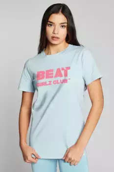 Хлопковая футболка с логотипом Core Beat Girlz Club, синий