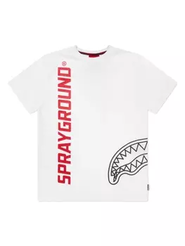 Хлопковая футболка с логотипом, детский, белый