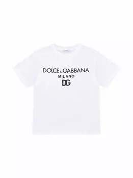 Хлопковая футболка с логотипом Dolce&Gabbana