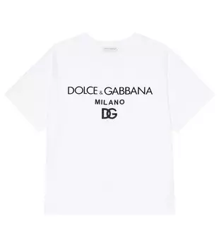 Хлопковая футболка с логотипом Dolce&Gabbana, белый