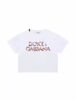 Хлопковая футболка с логотипом Dolce&Gabbana, белый