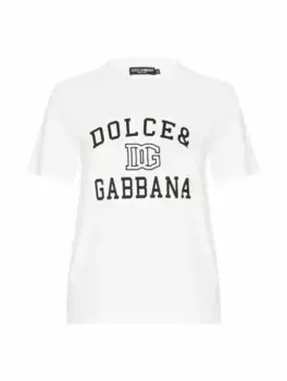 Хлопковая футболка с логотипом Dolce&Gabbana, белый