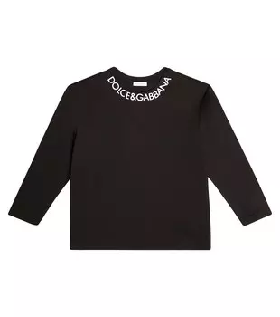 Хлопковая футболка с логотипом Dolce&Gabbana, черный