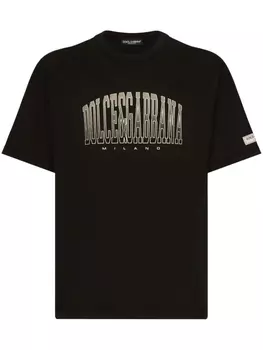 Хлопковая футболка с логотипом Dolce & Gabbana, черный