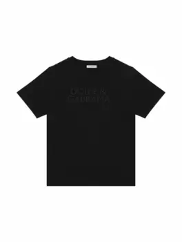 Хлопковая футболка с логотипом Dolce&Gabbana, черный