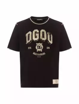 Хлопковая футболка с логотипом Dolce&Gabbana, черный