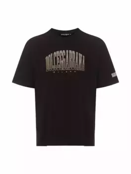 Хлопковая футболка с логотипом Dolce&Gabbana, черный