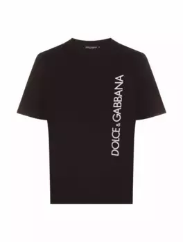 Хлопковая футболка с логотипом Dolce&Gabbana, черный