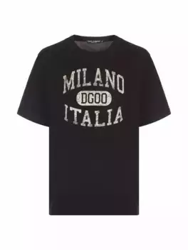 Хлопковая футболка с логотипом Dolce&Gabbana, черный