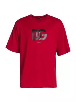 Хлопковая футболка с логотипом DOLCE&GABBANA, красный
