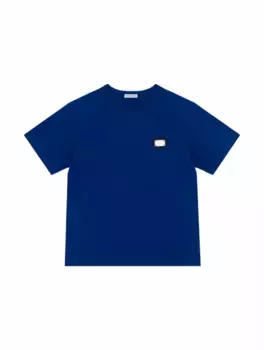 Хлопковая футболка с логотипом Dolce&Gabbana, тёмно-синий