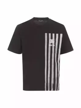 Хлопковая футболка с логотипом Dolce&Gabbana, тёмно-синий