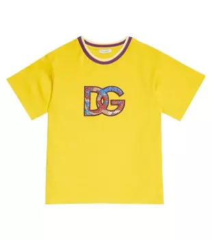 Хлопковая футболка с логотипом Dolce&Gabbana, желтый