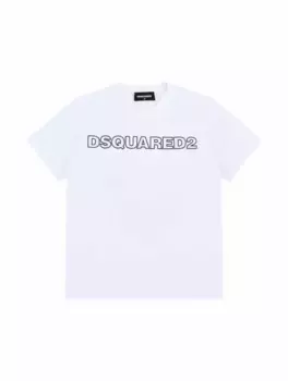 Хлопковая футболка с логотипом Dsquared2, белый