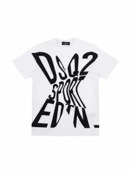 Хлопковая футболка с логотипом Dsquared2, белый