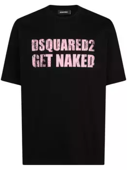 Хлопковая футболка с логотипом DSQUARED2, черный